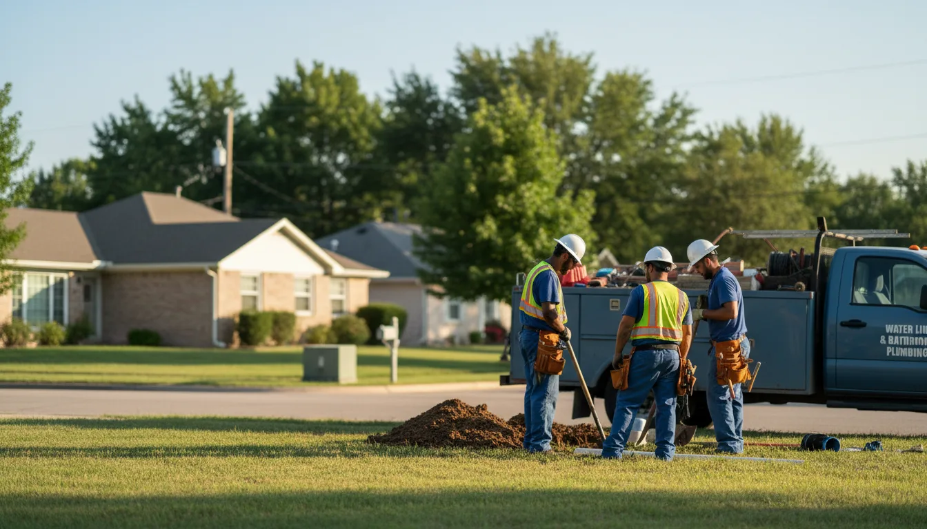 Residential water line and bathroom plumbing service in Ganado, TX